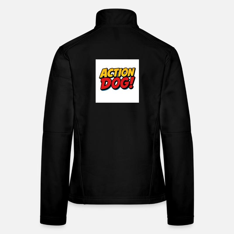 Action Hund Comic Stil Frauen Softshelljacke