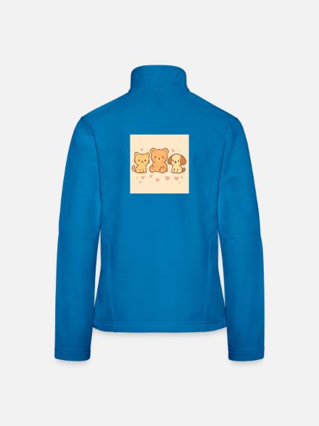 Dessin de bande dessinée mignon. - Veste en tissu softshell Femme - noir - Dos