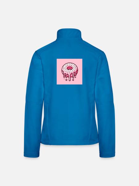 212002147_347707337_Pinker_Donut - Frauen Softshelljacke - Schwarz - Hinten