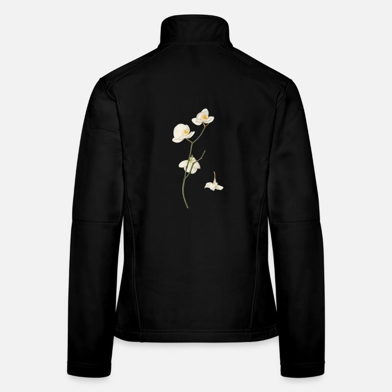 Elegante weiße Orchideenblüte - Frauen Softshelljacke - Schwarz