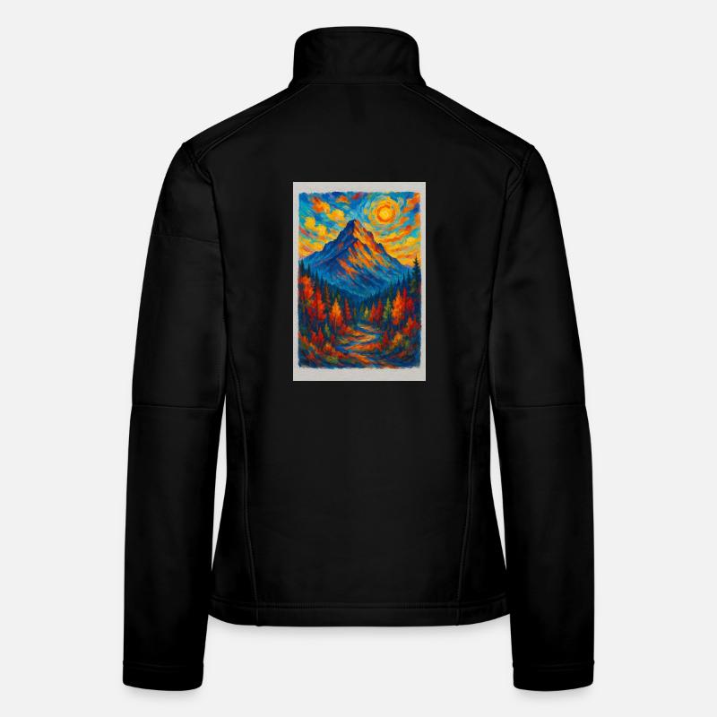 Paysage de montagne impressionniste en automne Veste en tissu softshell Femme