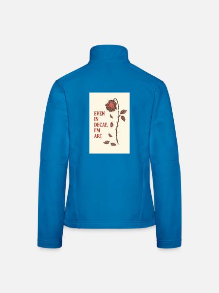 Verfallene Rose mit künstlerischem Zitat - Frauen Softshelljacke - Schwarz