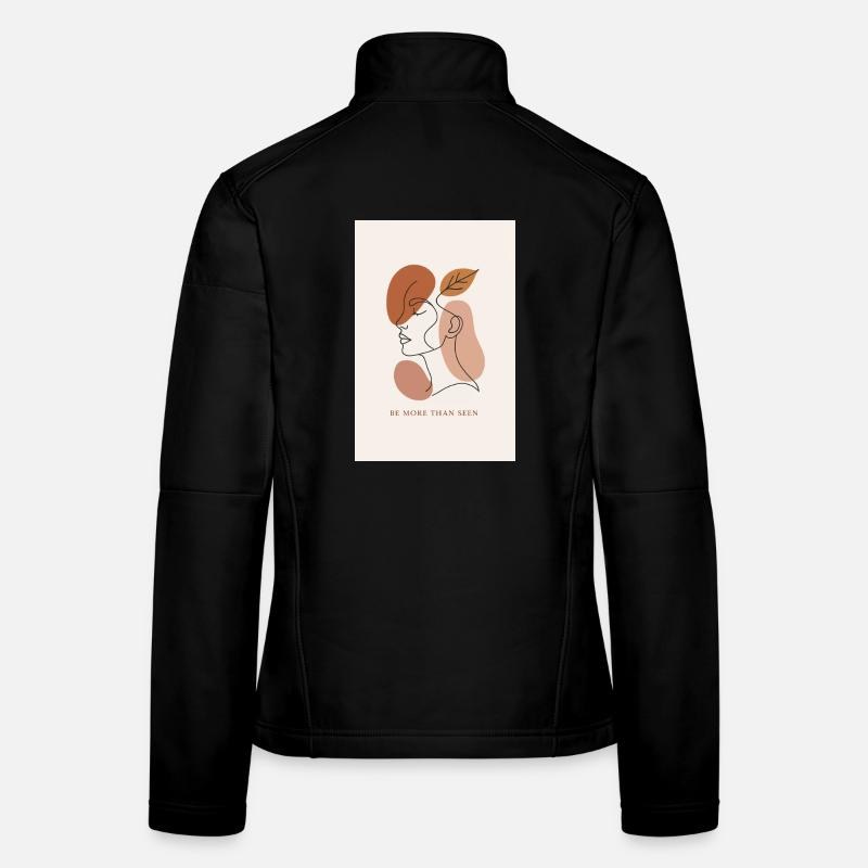 Minimalistisches Porträt mit empowerndem Blatt und Botschaft Frauen Softshelljacke