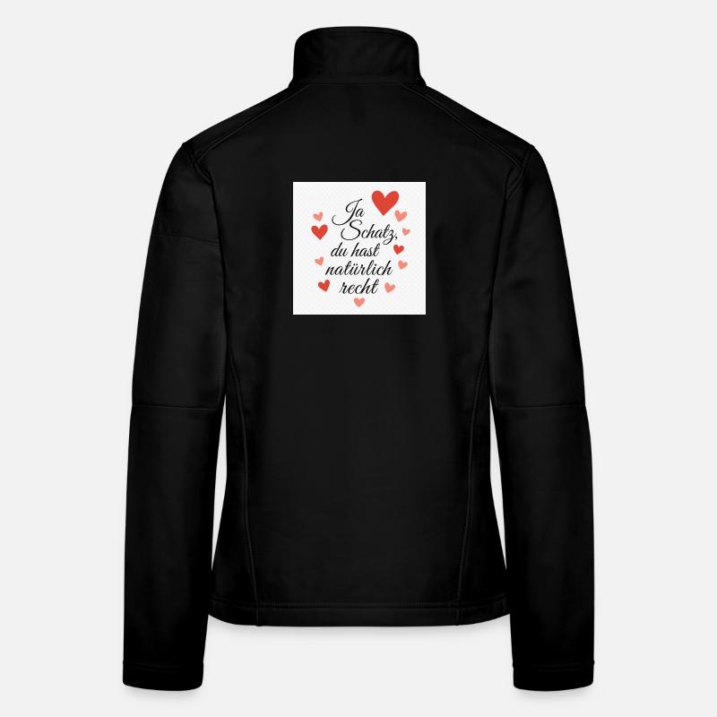 Love message with heart motifs - Women's Softshell Jacket - black