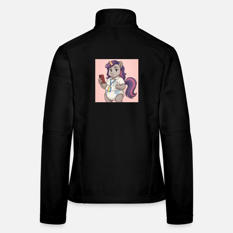 Communicative Unicorn with Book and Smartphone Women's Softshell Jacket