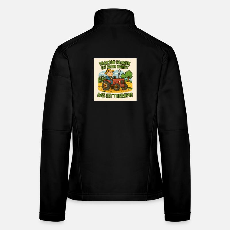 Traktor Therapie Cartoon - Frauen Softshelljacke - Schwarz