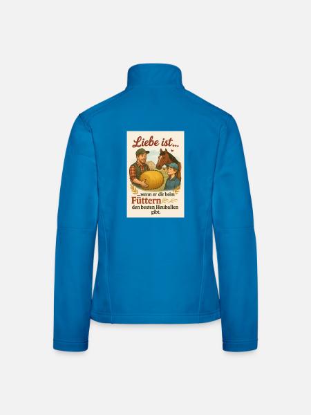 Liebe ist beim Füttern des Heuballen - Frauen Softshelljacke - Schwarz - Hinten