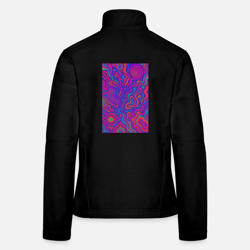 Lebendige Psychedelic Linien Frauen Softshelljacke