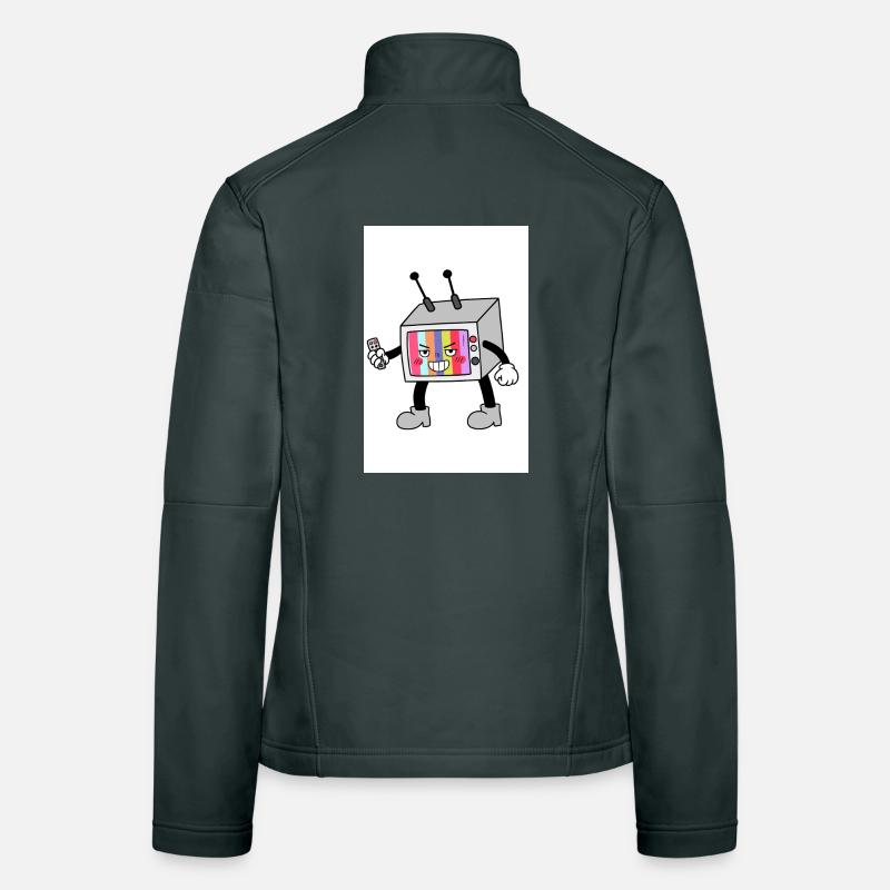 Bunter TV-Roboter Frauen Softshelljacke