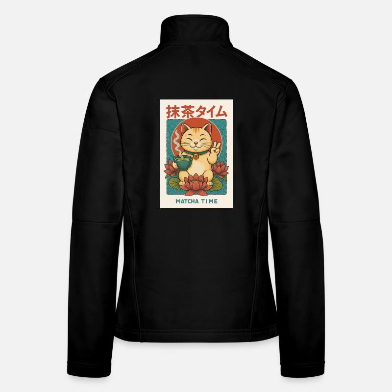 Cat Lover Rencontre avec Matcha Veste en tissu softshell Femme