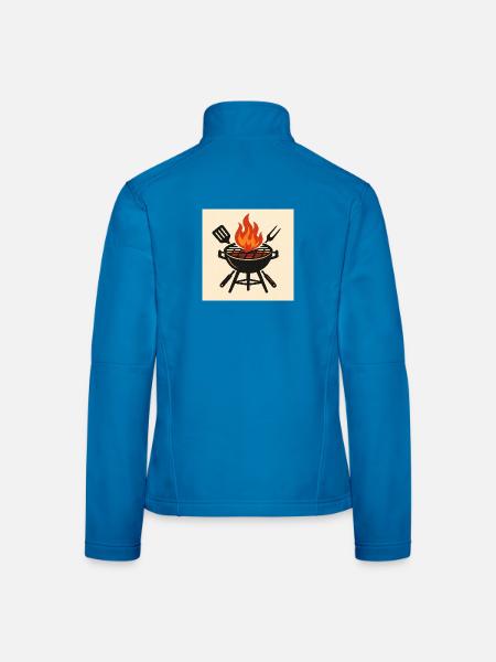 Fiery barbecue evening - Women's Softshell Jacket - black - Back