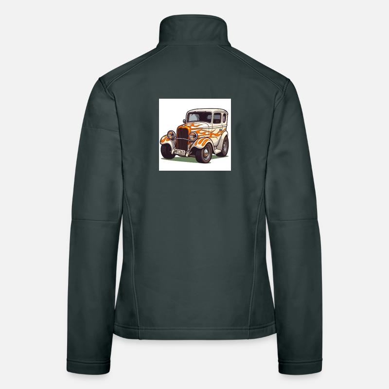 Oldtimer Hot Rod Auto Frauen Softshelljacke