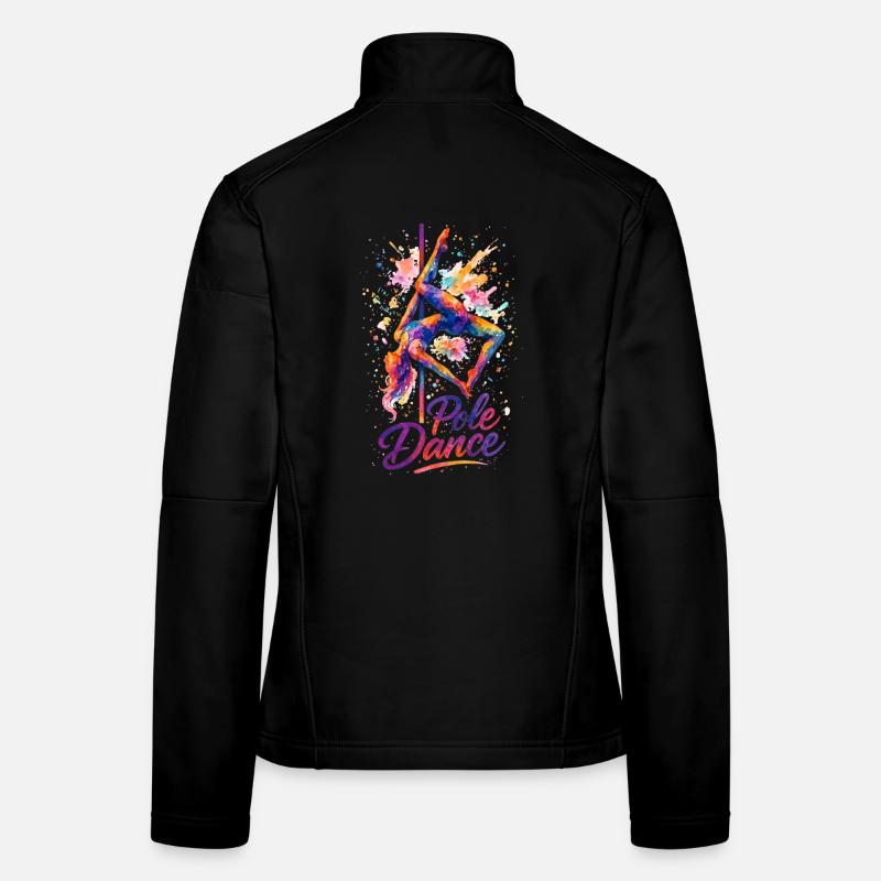 Pole Dance Pole Dancer Aquarelle Cadeau coloré Veste en tissu softshell Femme