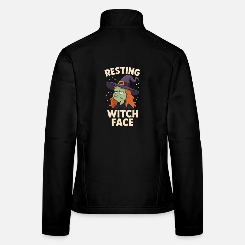 Resting Witch Face – Funny Cartoon Witch Shirt Women's Softshell Jacket