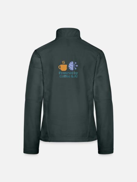 Kaffee KI Kraftdesign - Frauen Softshelljacke - Schwarz - Hinten