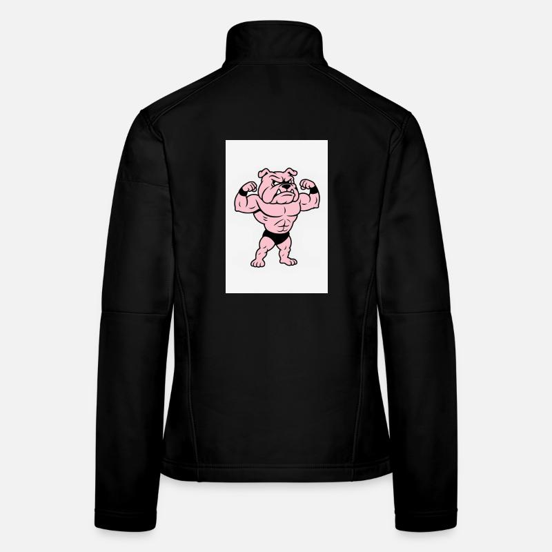 Posture du bouledogue musculaire rose Veste en tissu softshell Femme