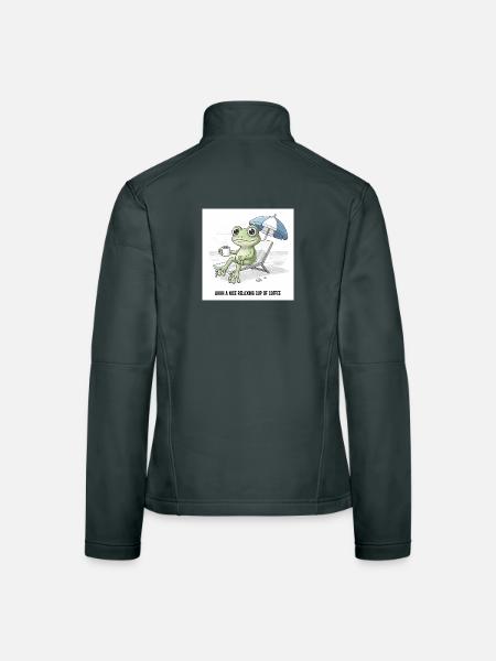 Frog Beach Coffee Chill - Women's Softshell Jacket - black - Back
