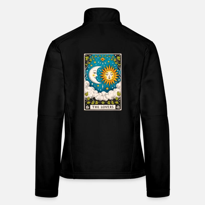 Amoureux Tarot Soleil Lune Veste en tissu softshell Femme