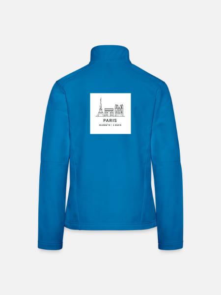 Paris Line Art Silhouette Point de repère - Veste en tissu softshell Femme - gris foncé - Dos