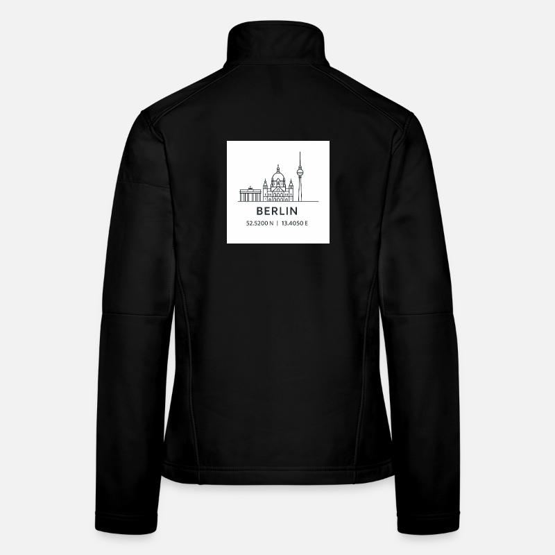 Berlin Linienkunst Silhouette Wahrzeichen - Frauen Softshelljacke - Schwarz