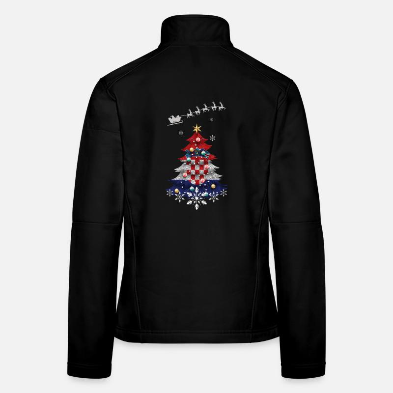 Sapin de Noël avec drapeau de la Croatie Veste en tissu softshell Femme