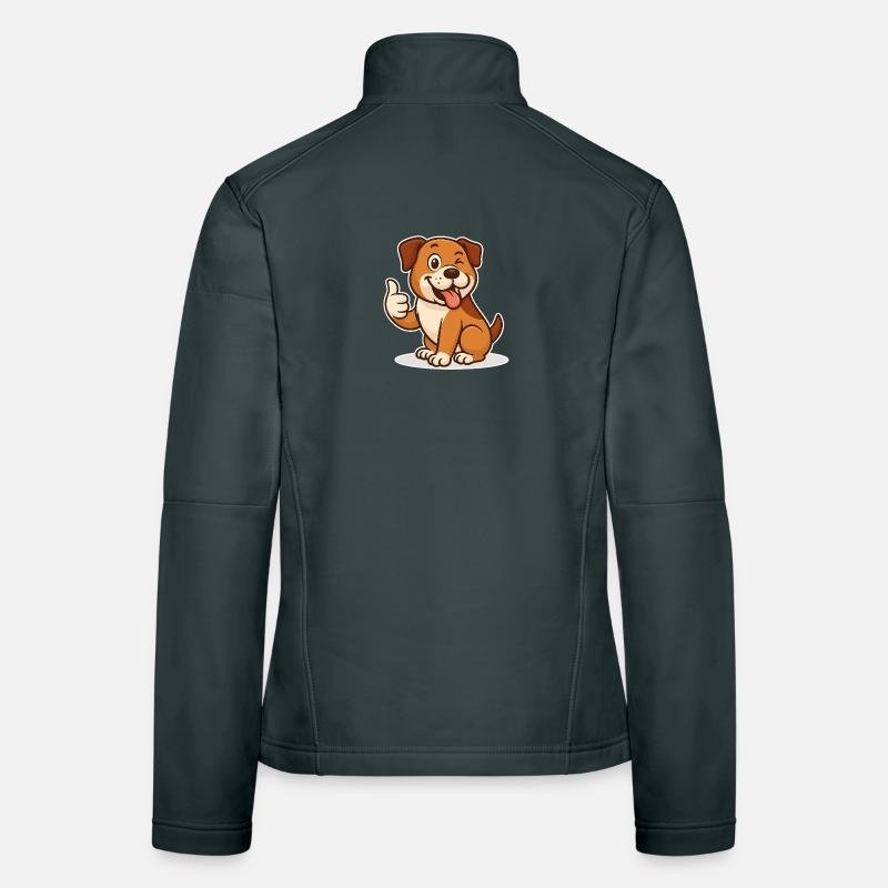 Fröhlicher Hund Daumen Hoch Frauen Softshelljacke