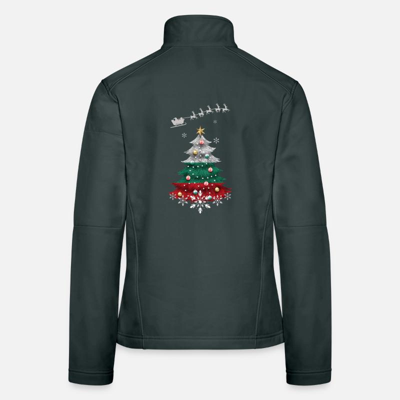 Christmas tree with Bulgaria flag Women's Softshell Jacket