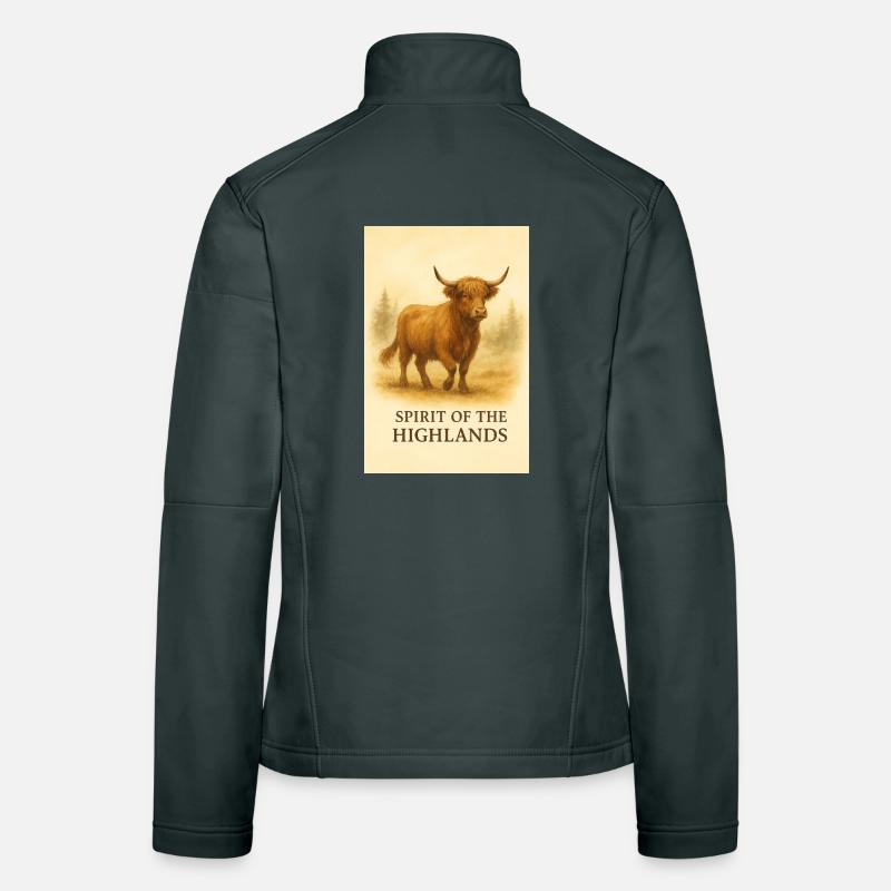 Der Geist der Highlands-Kuh Frauen Softshelljacke