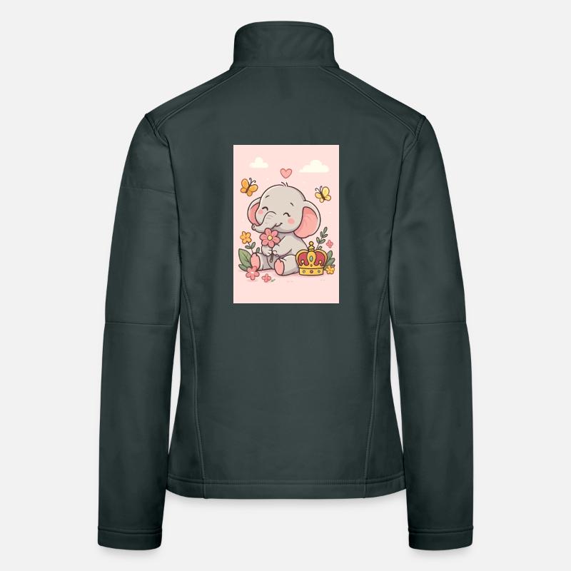 Pastel Elephant Crowned Women's Softshell Jacket