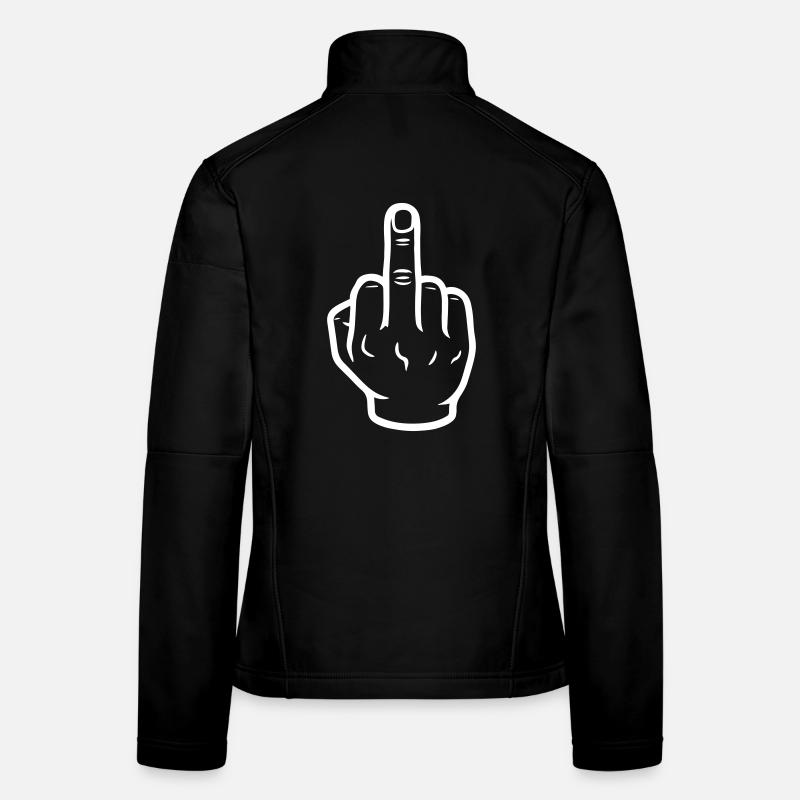 Hand Mittelfinger Frauen Softshelljacke