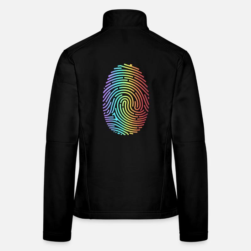 Bunter Regenbogen Fingerabdruck Frauen Softshelljacke
