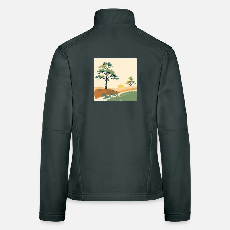 Pastel Sunset Trees Women's Softshell Jacket