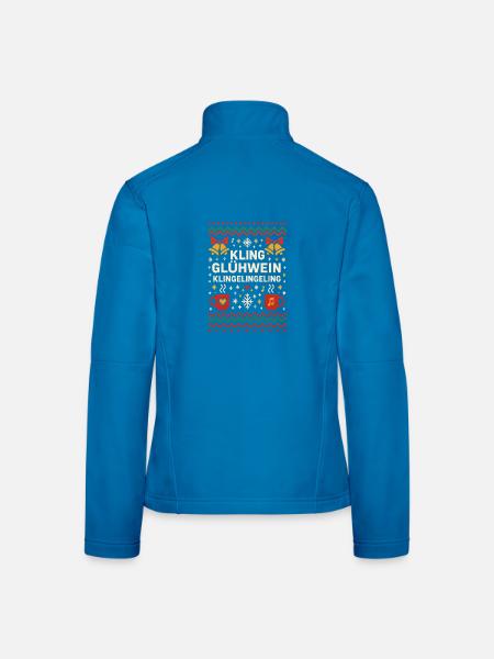Glühwein Klingelingeling - Frauen Softshelljacke - Schwarz - Hinten