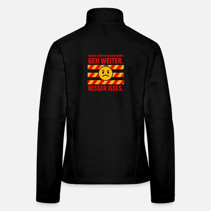 Attention: Go on better isses gag - Women's Softshell Jacket - black