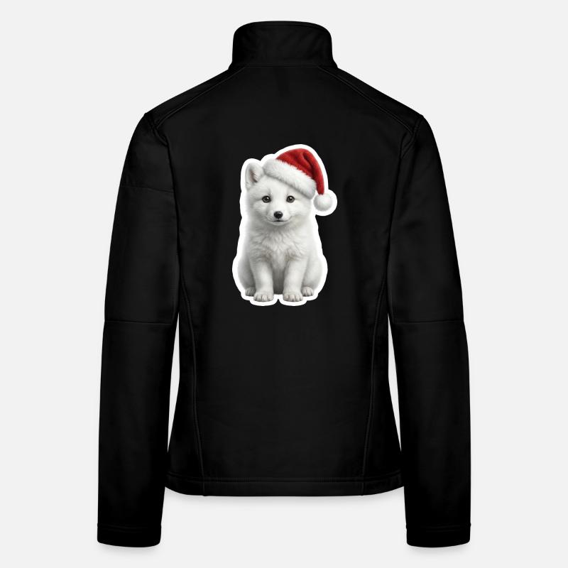 Weisser Polarfuchs im tiefen Schnee Frauen Softshelljacke