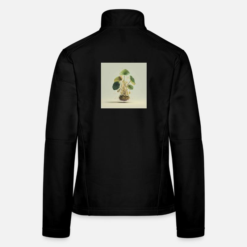 TechnoPflanze: Goldene Knoten - Frauen Softshelljacke - Schwarz