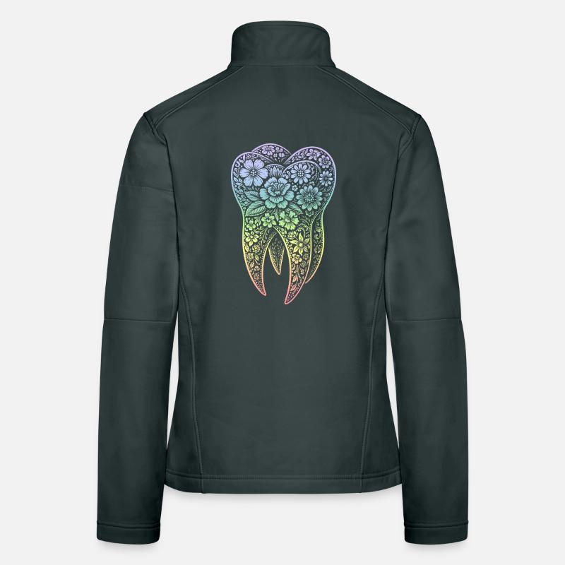 Flowers tooth in gradient Women's Softshell Jacket