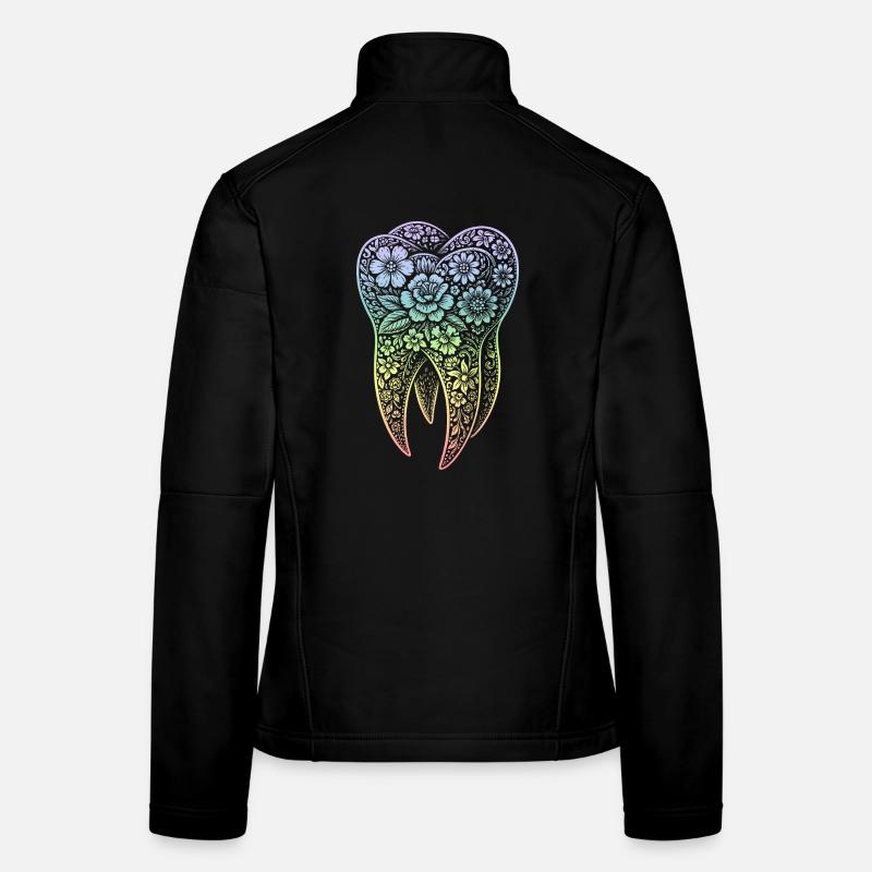 Flowers tooth in gradient Women's Softshell Jacket