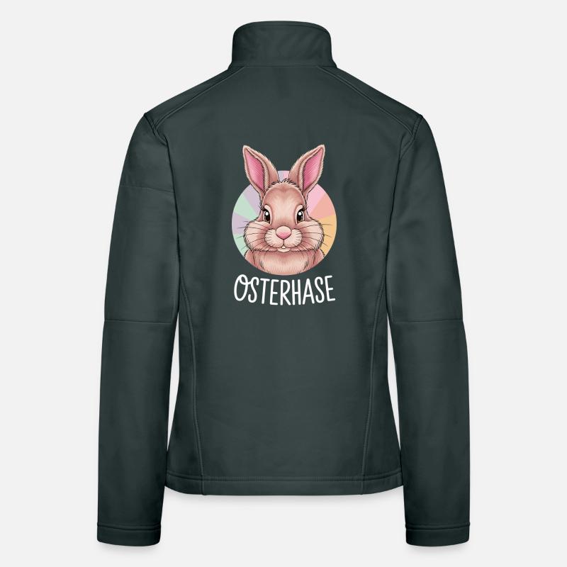 Lapin de Pâques mignon coloré pour enfants Veste en tissu softshell Femme