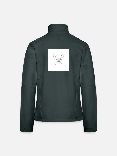Lignes de chihuahua minimales - Veste en tissu softshell Femme - noir - Dos