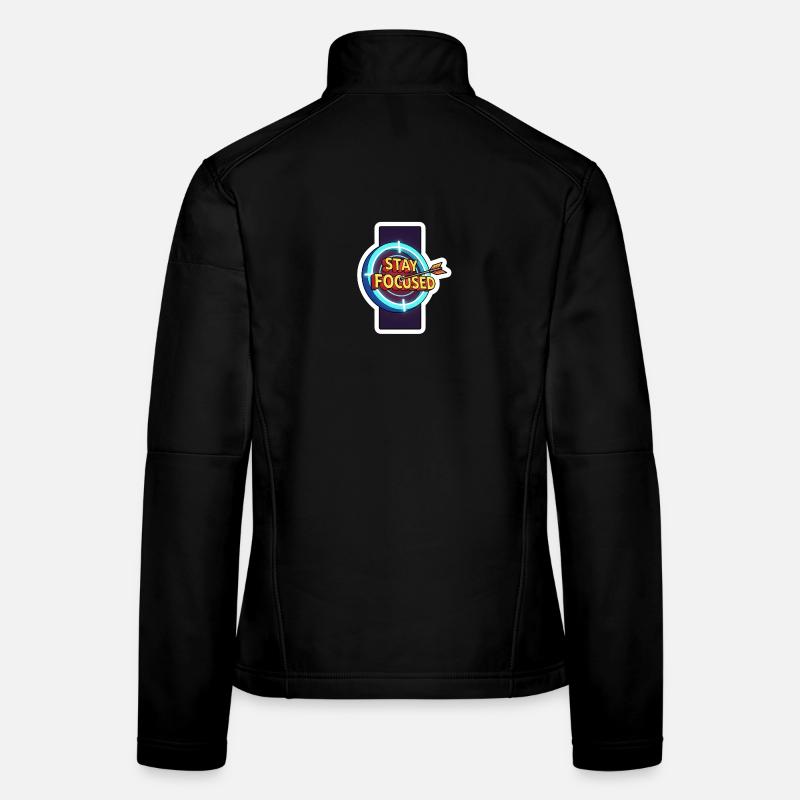 Restez concentrés Cible néon Veste en tissu softshell Femme