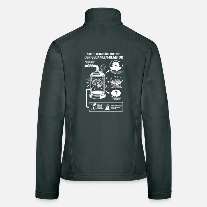 Graphique d’analyse de nuit drôle du réacteur de pensée Veste en tissu softshell Femme
