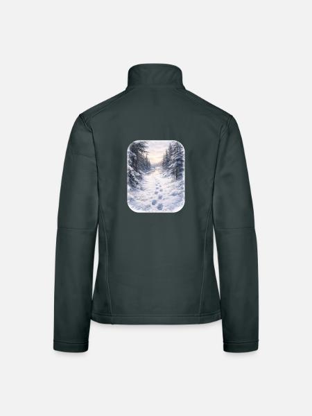 Winter Forest Path Morgenschein - Women's Softshell Jacket - black - Back