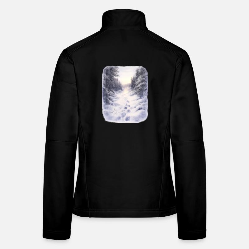 Winterwaldpfad im Schneezauber Frauen Softshelljacke