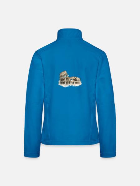 Colosseum Watercolor Sketch - Women's Softshell Jacket - black - Back