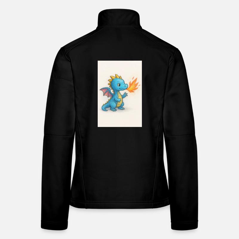 Blauer Drachenfunke Atemfeuer Frauen Softshelljacke