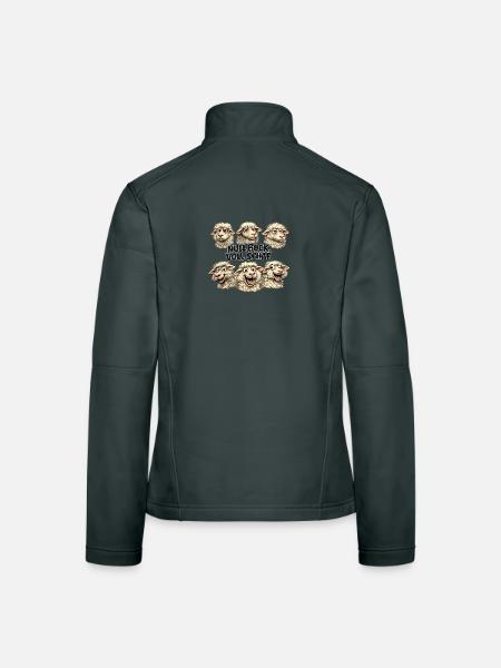 Schaf-Quintett: Null Bock Voll Schaf - Frauen Softshelljacke - Schwarz - Hinten