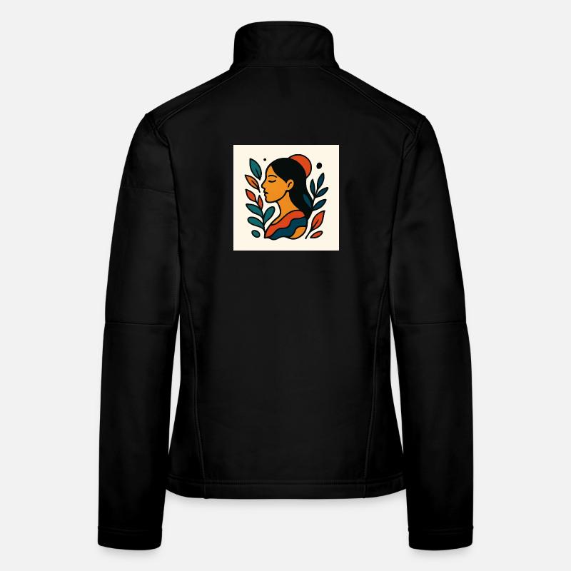Colorful Portrait with Foliage Women's Softshell Jacket