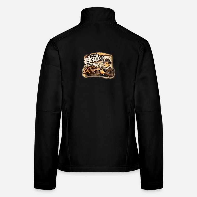 1930s Retro Great Depression Satire Dark Humor Women's Softshell Jacket
