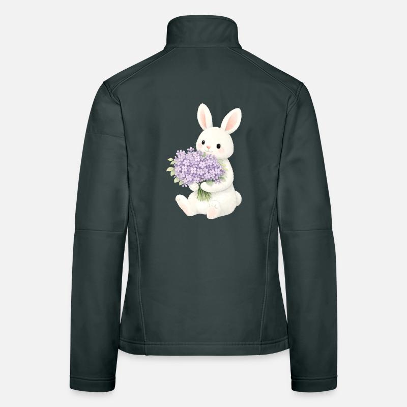Bunny with lilac illustration Women's Softshell Jacket